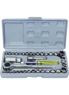 Buy 40-Piece Mechanics Tools Kit And Wrench Socket Set in Saudi Arabia