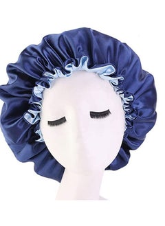 Buy Women's Adjustable Reversible Satin Bonnet Soft Double Sided Sleep Cap in UAE