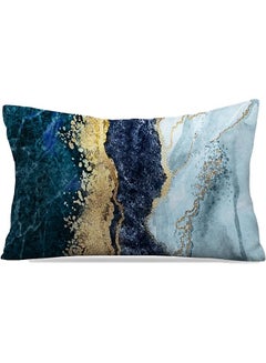 Buy Set Of 1 12X20 Lumbar Pillow Covers Modern Pillows Cover Decorative Cushion Covers For Living Room Bed Blue Gold in Saudi Arabia