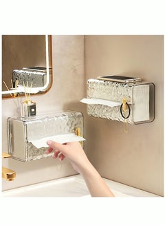 Buy Acrylic Tissue Box Tissue Dispenser Dryer Sheet Holder,Clear Water Ripple Tissue Storage for Bathroom Kitchen Living Room Bedroom Office Car Desk or Wall Mounted Creative Ins Style Tissue Box in UAE