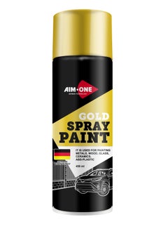 اشتري Aim One Spray Paint Gold 450ml - Its Used For Painting Metals - Wood - Glass - Ceramics - ABS-Plastic في الامارات