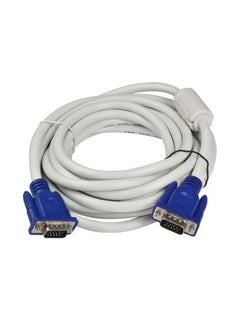 Buy VGA Male to Male Cable, Compatible With Projector / Monitor / Personal Computer, 5 Meter Length, white in UAE