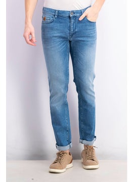 اشتري Men Regular Fit Mid Rise Denim Jeans, Blue في الامارات