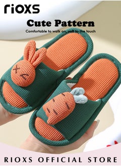 اشتري Kids Unisex Cartoon Cotton Linen Slippers Boys Girls Non-Slip Soft Sole Open Toe Slippers For Indoor Or Outdoor Use في السعودية