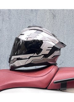 Buy New Double Mirror Helmet Semi Full Cover Four Seasons Motorcycle Helmet in Saudi Arabia