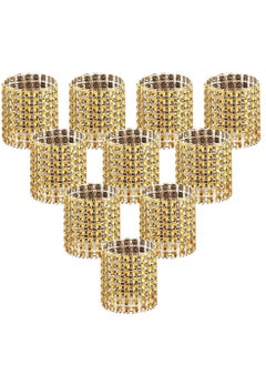 Buy 100 pieces Golden Rhinestone Napkin Rings for Banquet Decoration Scene Layout in Saudi Arabia