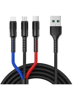 اشتري 3 in 1 Multi 5A original fast charging 1.2m cable, CE, FCC, ROSH Certified, Lighting/Type C/Micro, compatible with iPhone 3A /Huawei/Samsung/OPPO vooc/Xiaomi/Honor في الامارات