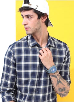 اشتري Tartan Checked Slim Fit Shirt with Long Sleeves في السعودية