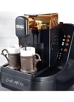 Buy Professional Electric Coffee Maker Turkish Cappuccino Coffee Machine 700W Black Automatic Stirring Adjustable Water Flow Slow And Quick Brew Times 140 Seconds in UAE