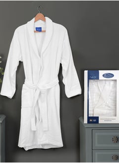 Buy Cotton Bath Robe With Pocket Made in Egypt L in UAE