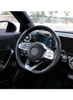 Buy New Carbon Fiber Texture Steering Wheel Cover for Women And Man Safe And Non Slip Car Accessory Universal Fit Car Wheel Protector Black in UAE