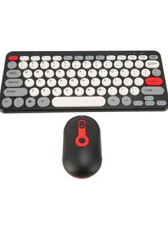 Buy Wireless Keyboard Mouse Set, 2.4G Keyboard Mouse Combo, Slim Round Wireless Keyboard with Mute Design Laptop Button Feel for Desktops Computer Laptops (Black) in UAE