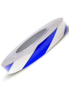 Buy Reflective tape white color in blue self adhesive tape length 50 meters by 2 cm - for public decoration, party, home, also cars and bicycles, beautiful waterproof-white color in blue - from Rana store in Egypt