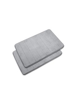 Buy Small Size Bath Mat Set 23.61 Inch X 15.74 Inch Anti Slip Memory Foam Bathroom Mat Soft And Comfortable Floor Carpet With Super Absorption Non Slip Thickened Machine Wash Easier Clean Rug 2Pcs in Saudi Arabia