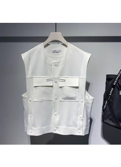 اشتري 2023 Korean Fashion Sleeveless Vest for Men White في السعودية