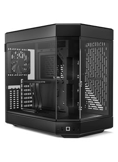 اشتري Y60 Modern Aesthetic Dual Chamber Panoramic Tempered Glass Mid-Tower ATX Computer Gaming Case with PCIE 4.0 Riser Cable Included, Black (CS-HYTE-Y60-B) في الامارات