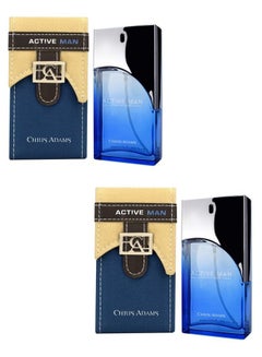 Buy 2 Piece Set Chris Adams Active Man Perfume 100 ML in UAE