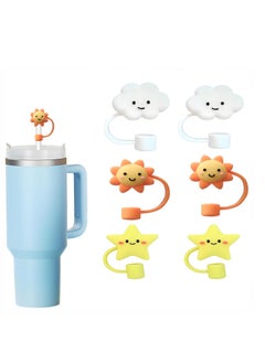 Buy 6 Pcs Reusable Silicone Straw Cover Cap for Stanley Cup Cute Straw Lid in Saudi Arabia