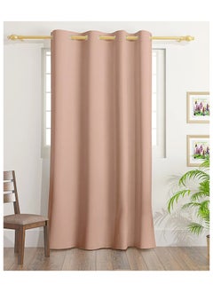 اشتري Solid Dyed Blackout Curtains With Groomets - Polyester-Single Window Curtain- Sound, Sunlight And Heat Insulation- 260X140Cm -  Pink في الامارات