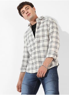 Buy Checkered Button- Down Casual Shirt in Saudi Arabia