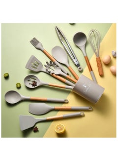 اشتري 12-Piece Non-Stick Silicone Cooking Utensils Set 11 x 16 x 33cm في مصر