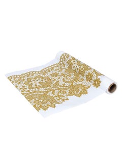 Buy Harmony Table Runner, Gold & White - 1200x40 cm in UAE