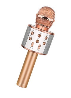 Buy Portable Handheld Karaoke Wireless Microphone With Bluetooth Speaker WS-858 Rose Gold in UAE