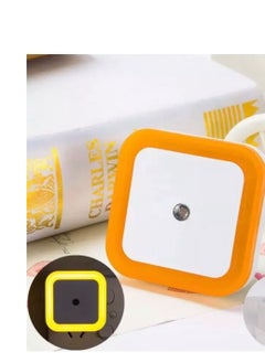 اشتري Sensor Night Light Plug-In Square Night Lamp Smart Dusk to Dawn Sensor Lamps Nightlight Energy Saving LED Sensor For Bedroom Toilets Stairs Corridors Children Kids Living Room (Orange) في الامارات