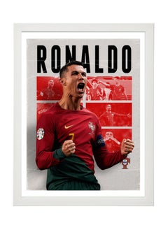 Buy Cristiano Ronaldo Portugal Framed Poster 30x40cm - CR7 -Football Memorabilia, Soccer Collectible, Gift for boys in UAE