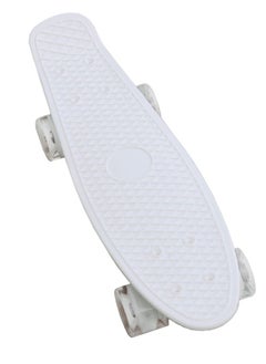 Buy Skateboard For Children With LED Wheels, White in Saudi Arabia