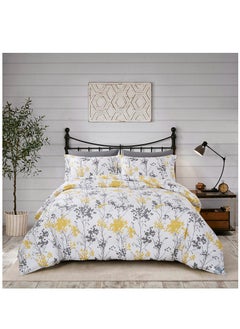 اشتري Printed Comforter Set 4-Pcs Twin Size Lightweight All Season Double Bed Bedding Set With Down Alternative Filling,Cream Gold في السعودية