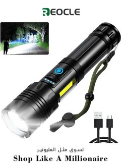 Buy Rechargeable Led Flashlight High Lumen Super Bright Flashlight Multiple Modes Life  Waterproof Powerful Handheld Flashlight Suitable for Camping Hiking in UAE