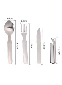 اشتري 4-Pieces Stainless Steel Flatware Cooking Cookware Knife Fork Spoon Bottle opener Set في السعودية