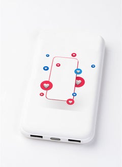 Buy OKTEQ Power Bank Portable Charger 25000mAh 2 USB Ports Mobile With Hearts with Charging Cable in Saudi Arabia