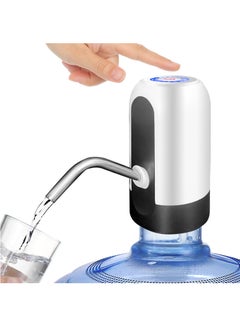 اشتري 5 Gallon Water Bottle Pump, USB Charging Portable Electric Water Pump for 2-5 Gallon Jugs Water Dispenser for Office Home Camping Kitchen etc. White في السعودية