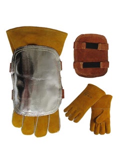 Buy Welding Gloves and Pad, Aluminized Heat Resistant Glove Pad, Fireproof Gloves Pad, High Temperature Hand Guard Shield for Enhanced Hand Protection in UAE