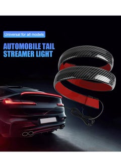 اشتري LED Spoiler Light for Car, Universal Black Carbon Fiber Rear Spoiler, Auto Third Brake Light Stop Signal Light 12V في الامارات