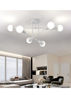 اشتري Modern Chandelier Simple Home Decor Lighting LED Bulbs Ceiling Lamp 6 light في السعودية