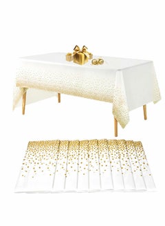 Buy Disposable Tablecloths Plastic Table Cover for Rectangular Tables Gold Dot Confetti Table Cloths for Parties, BBQ, Birthday, Fine Dining, Wedding, Baby Shower10 Pack 54" x 108" in Saudi Arabia