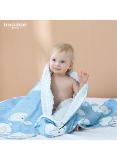 اشتري Medium Size Baby Blanket for Boys Girls Soft Plush Minky with Dotted Backing, Double Layer Blanket في السعودية