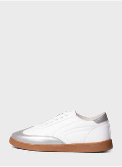 Buy Woman Faux Leather Flat Sole Sneaker in UAE