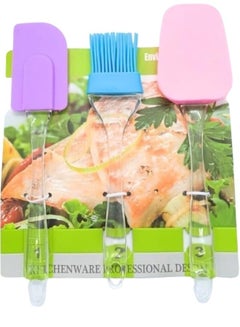 Buy A set of 3 pieces made of silicone with a multi-colored acrylic handle in Egypt