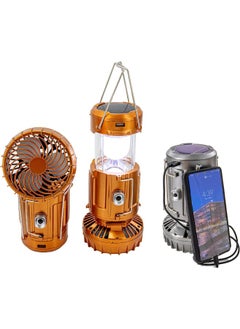 Buy Rechargeable Solar LED Camping Lanterns with Fan, Solar and Battery Powered LED Camping Lights, Suitable for Camping, Camping Tents, Hiking, Survival kits for Emergency (Batteries Not included) in UAE