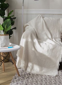 اشتري White Modern Simple Checkered Knit Jacquard Sofa Thin Blanket في السعودية