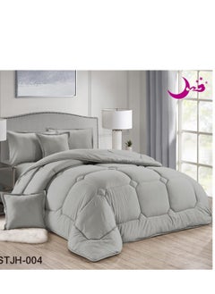 Buy Royal, comfortable and soft single bed comforter set, 6 pieces, double solid in Saudi Arabia