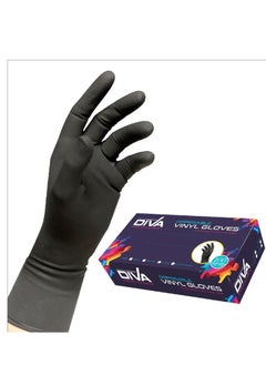 اشتري Disposable Vinyl Gloves Black Medium 100pcs في الامارات