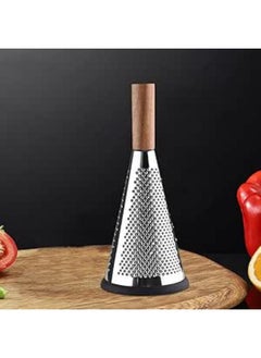 اشتري Cheese Vegetable Grater Wooden Handle Grater Multi-Function Stainless Steel Grater Plastic Free Kitchen Grater Cheeseburger Vegetable Grater Carrot And Potato في مصر