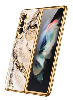 Buy Samsung Galaxy Z Fold 3 5G Case Luxury Plating Cover with Screen Protector Glass Hybrid Full Body Protection in UAE