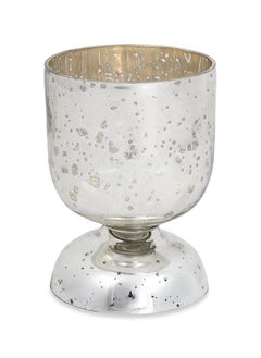 اشتري Usha Candle Holder, Silver - 10.16x14 cm في الامارات