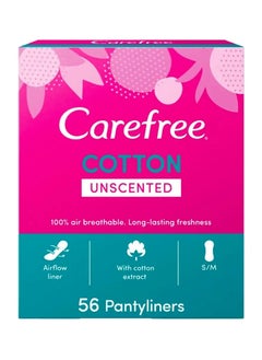 Buy Carefree Daily COTTON FEEL NormalFit Panty Liners UNscented 56 PCS in Egypt